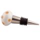 Mustard Polka Dotted Ceramic Floral Wine Stopper